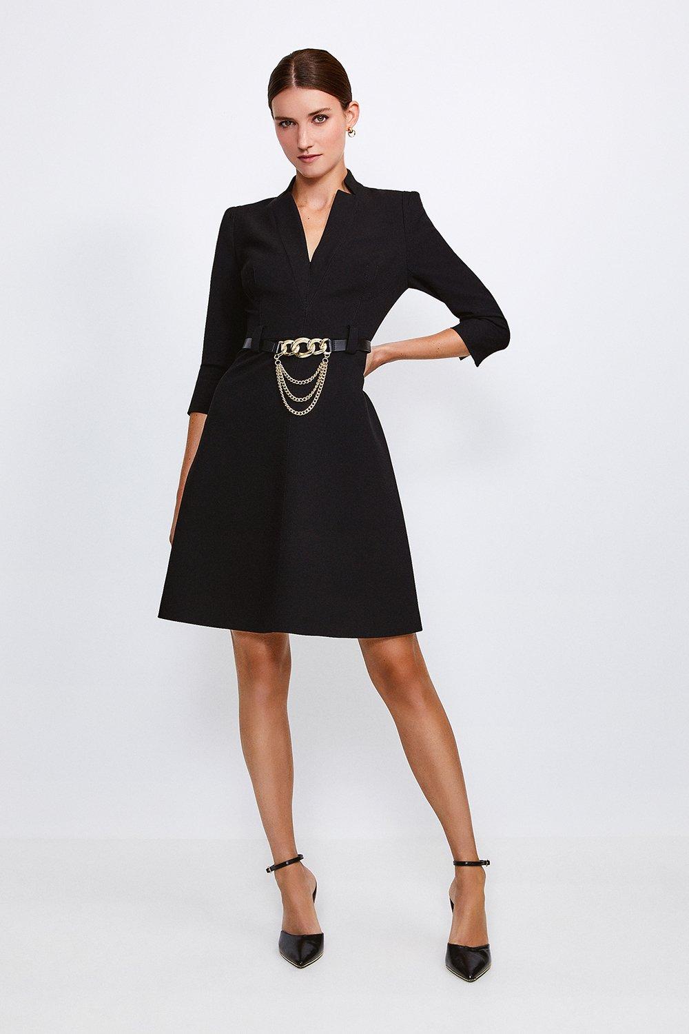 karen millen black satin dress