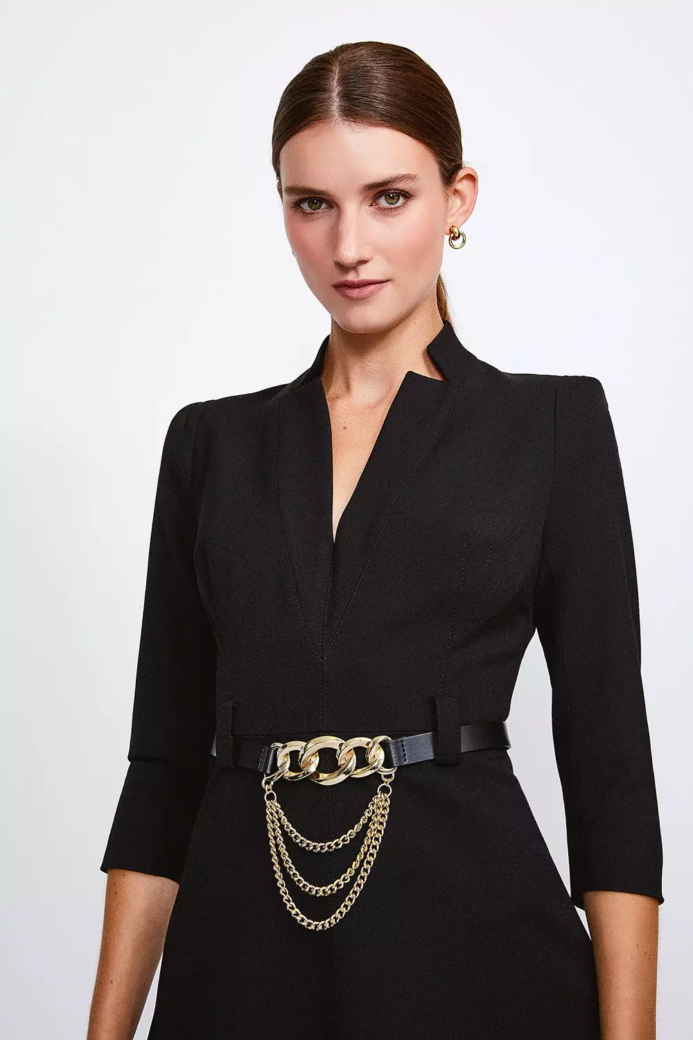 Karen millen black hot sale dress with belt