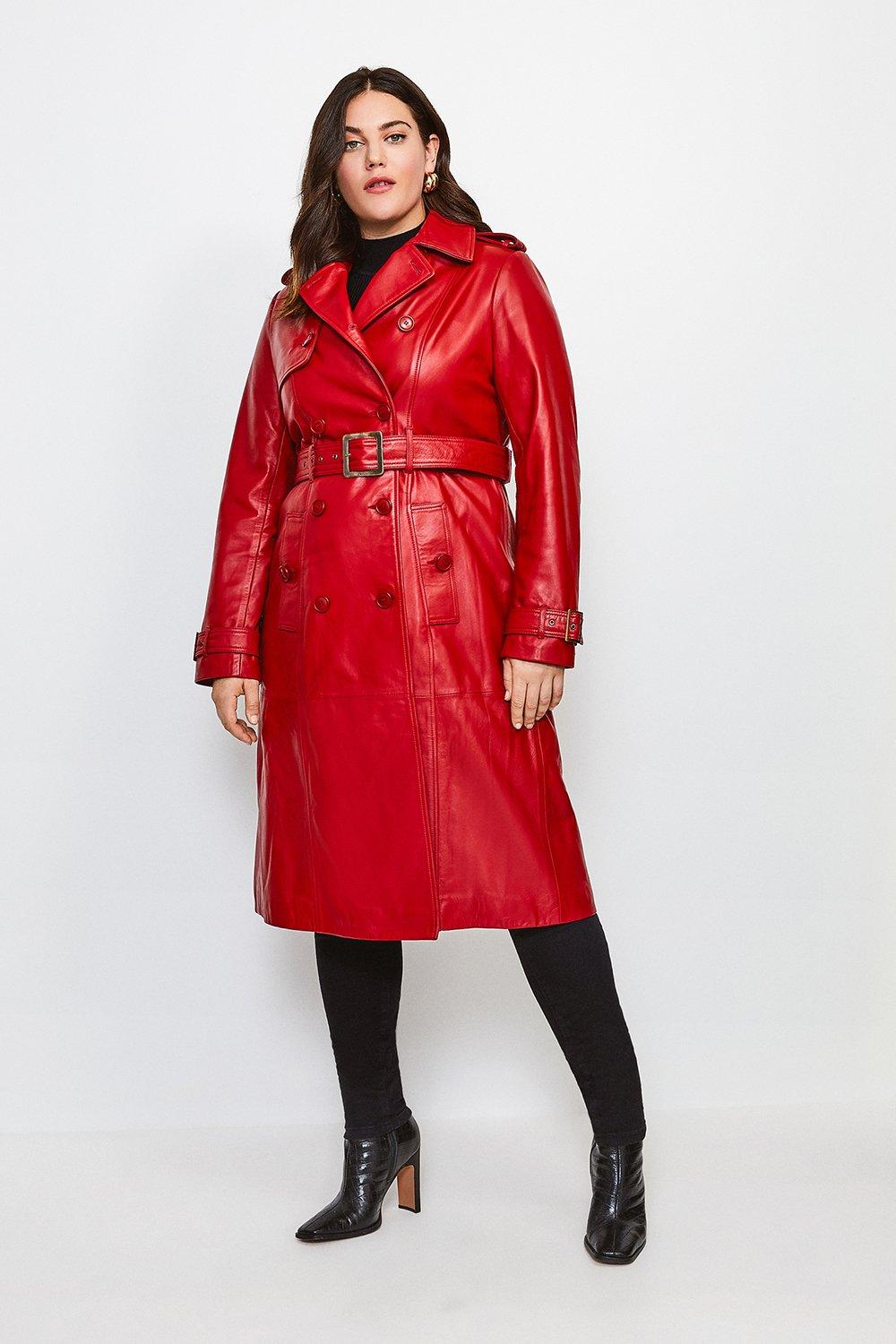 Karen millen leather sales trench coat