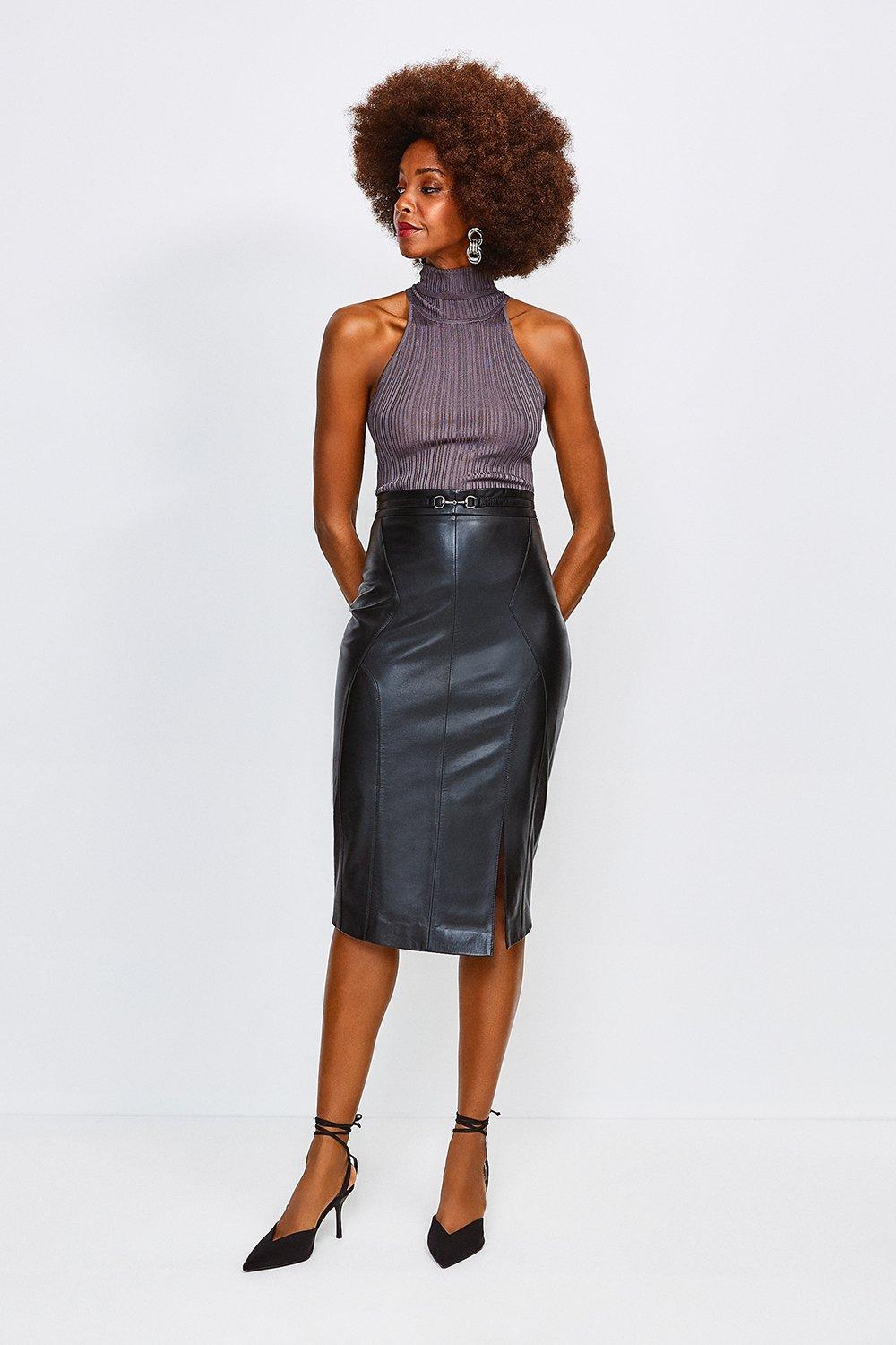 SPANX, Skirts, Spanx Faux Leather Pencil Skirt