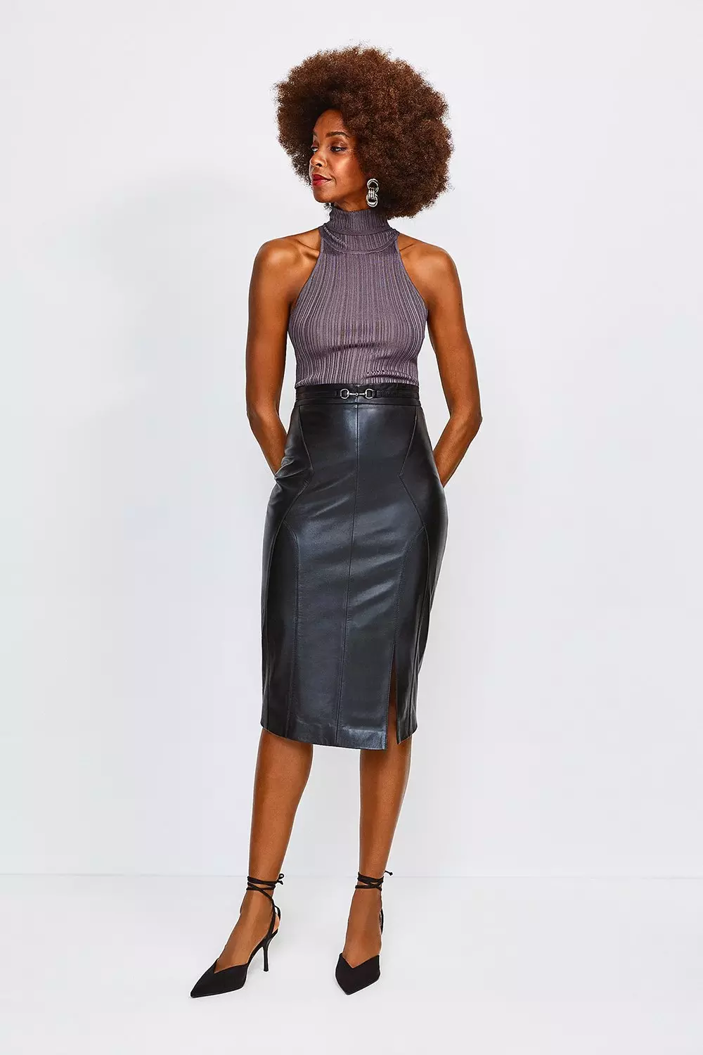 Karen millen hot sale black pencil skirt