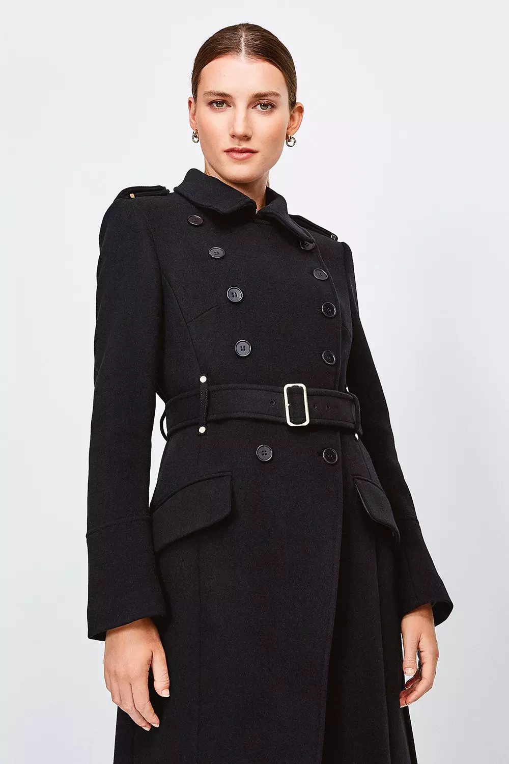 Italian Wool Blend Trench Coat | Karen Millen