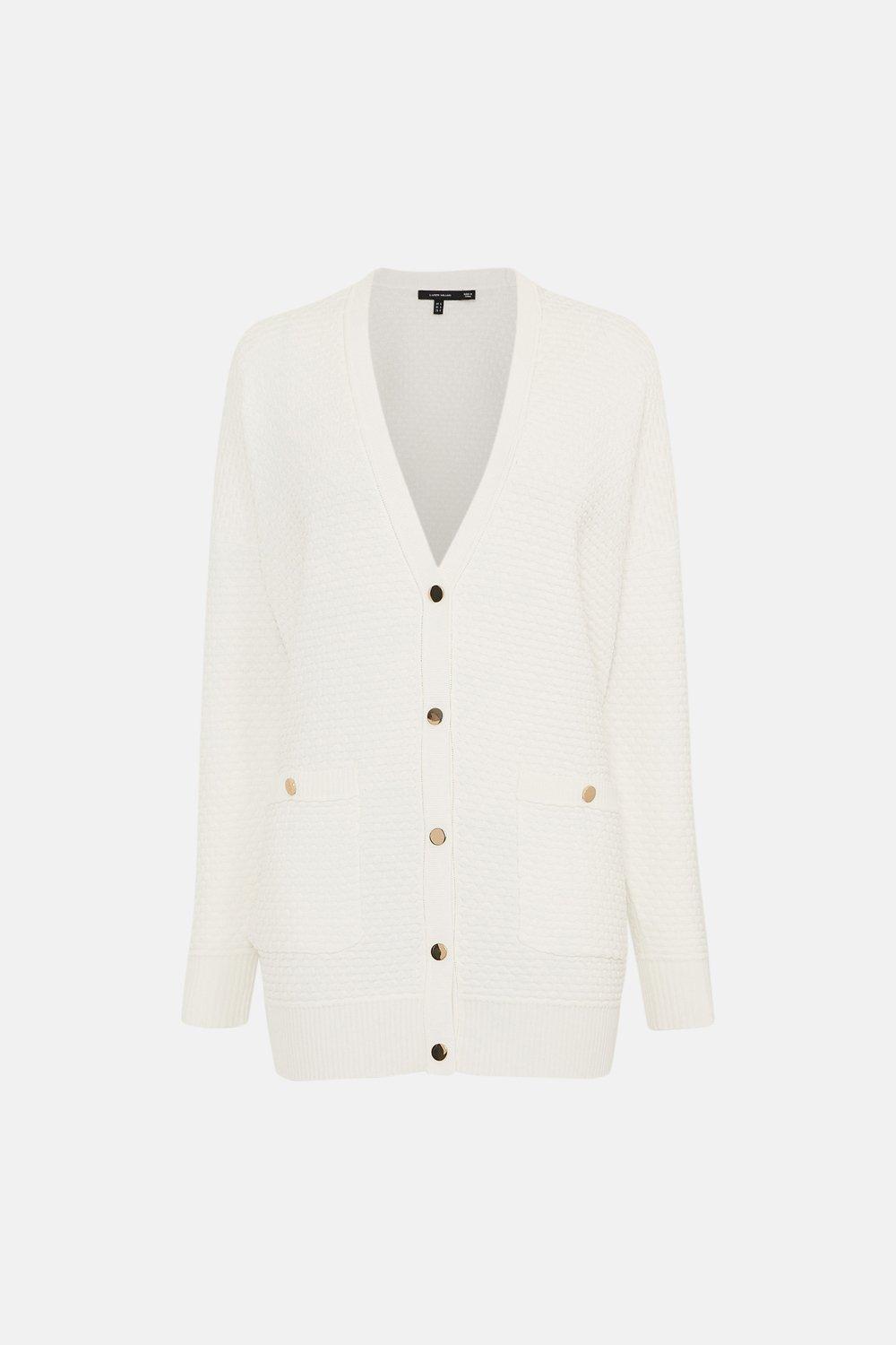 white slouchy cardigan