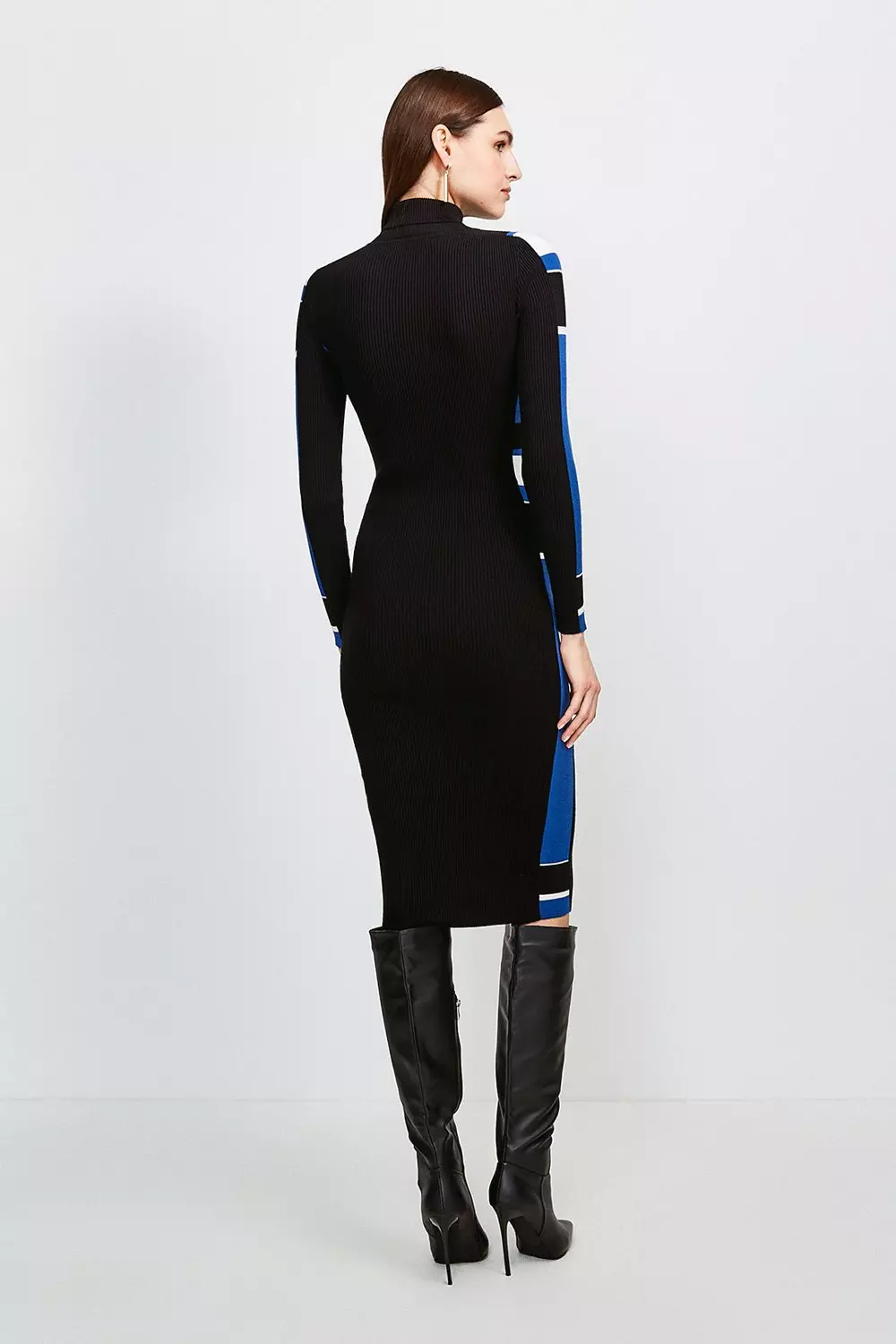 Karen millen colourblock knit hot sale dress