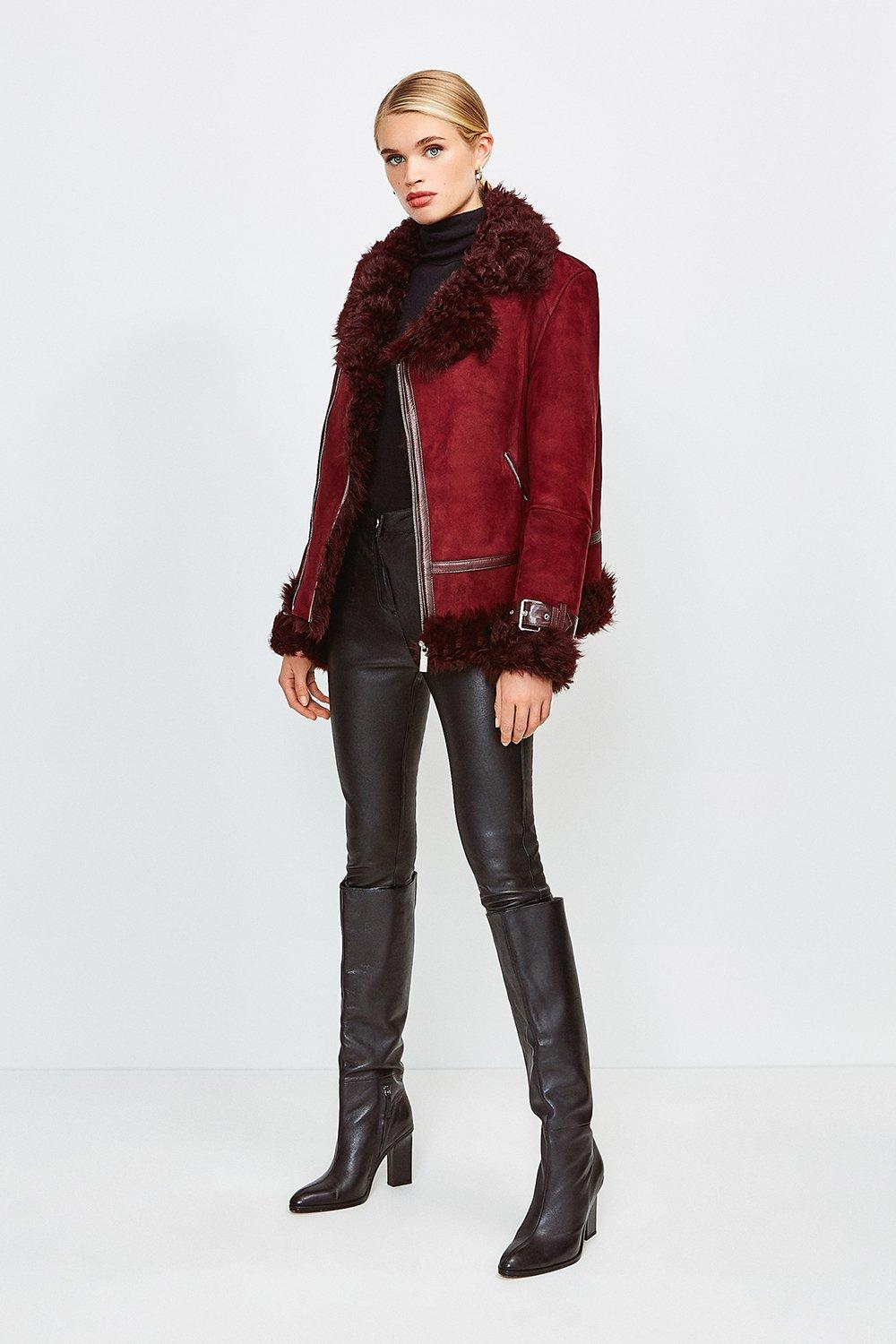 Karen millen 2025 sheepskin coat