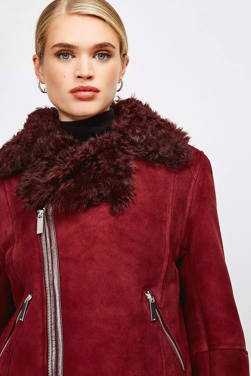 Karen millen 2025 shearling aviator jacket