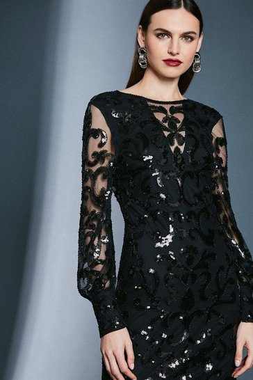 offset Geliefde Kosciuszko Backless Sequin Embellished Dress | Karen Millen