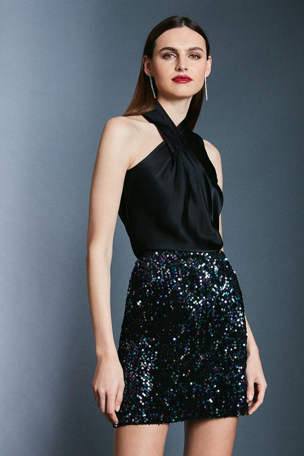 Black sequin Skirt | Dresses Images 2022