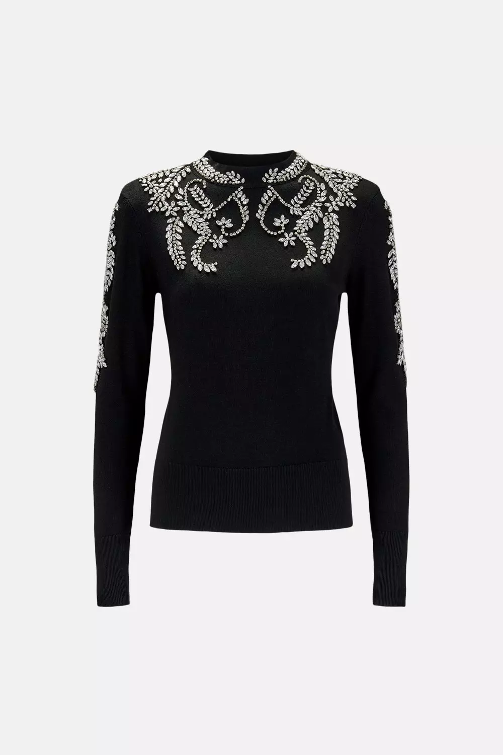 Rhinestone Pullover - Black w/ Silver Rhinestones – Carbon38