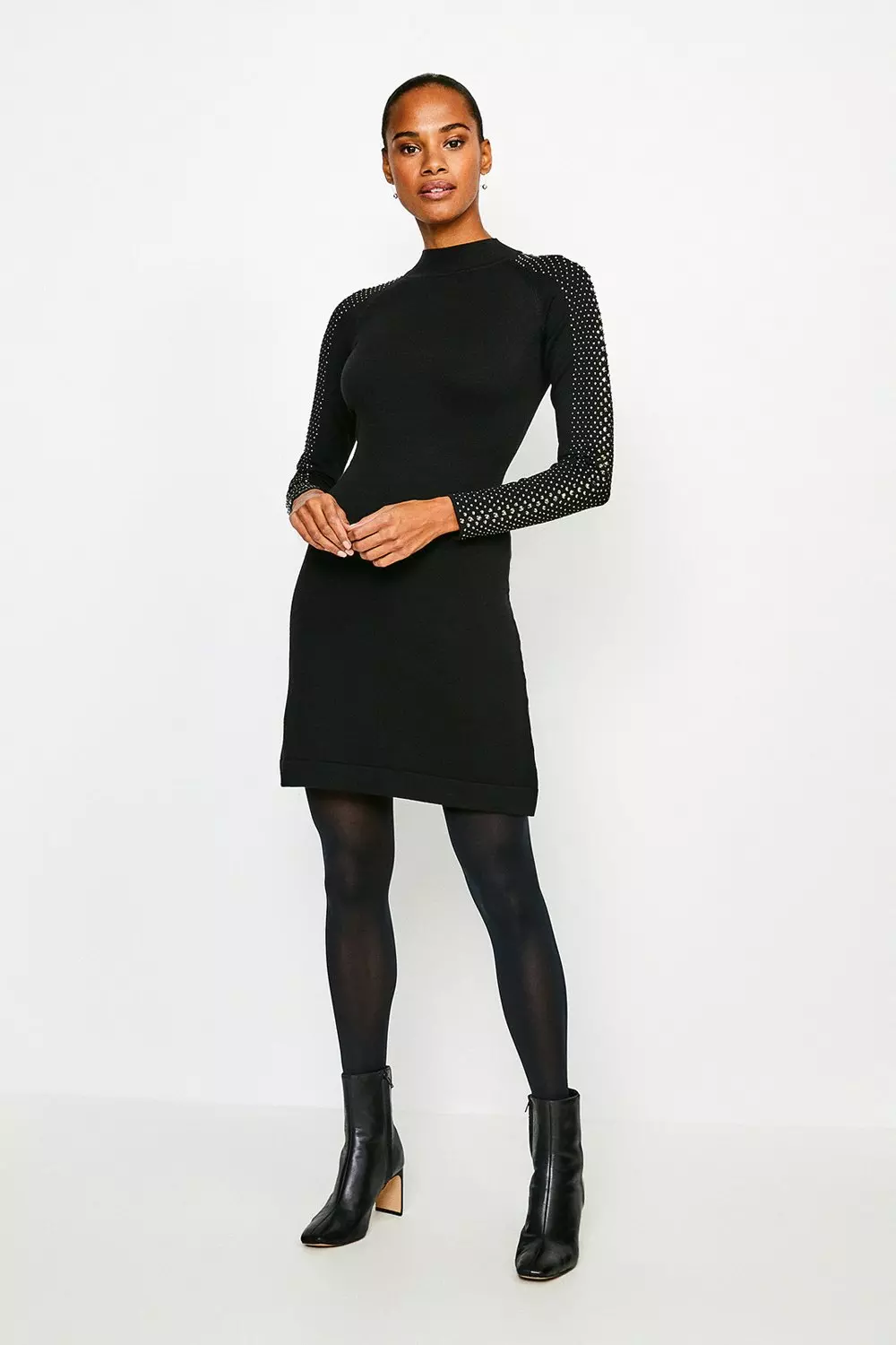 Karen millen black sales studded dress