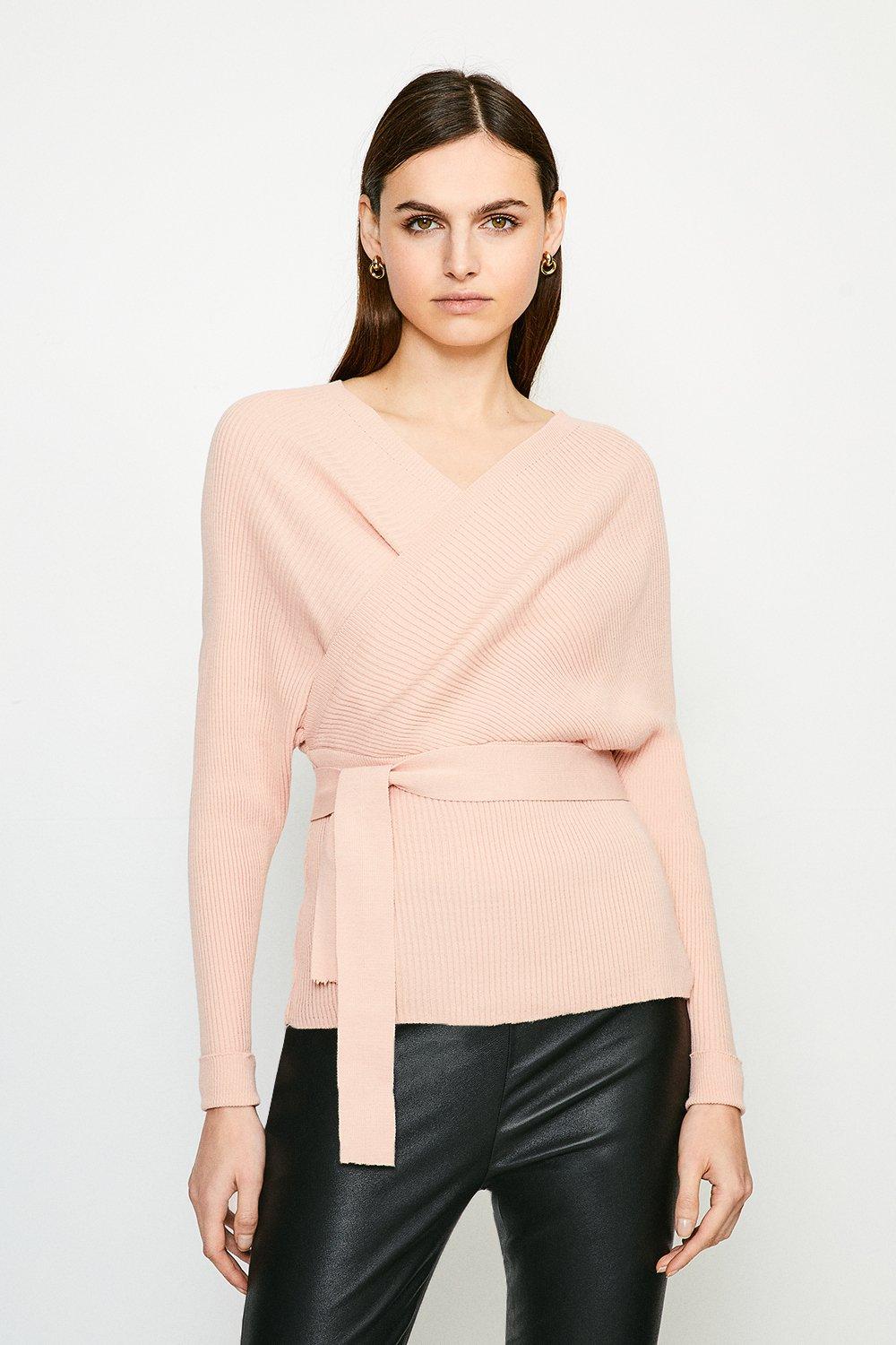 pink wrap jumper