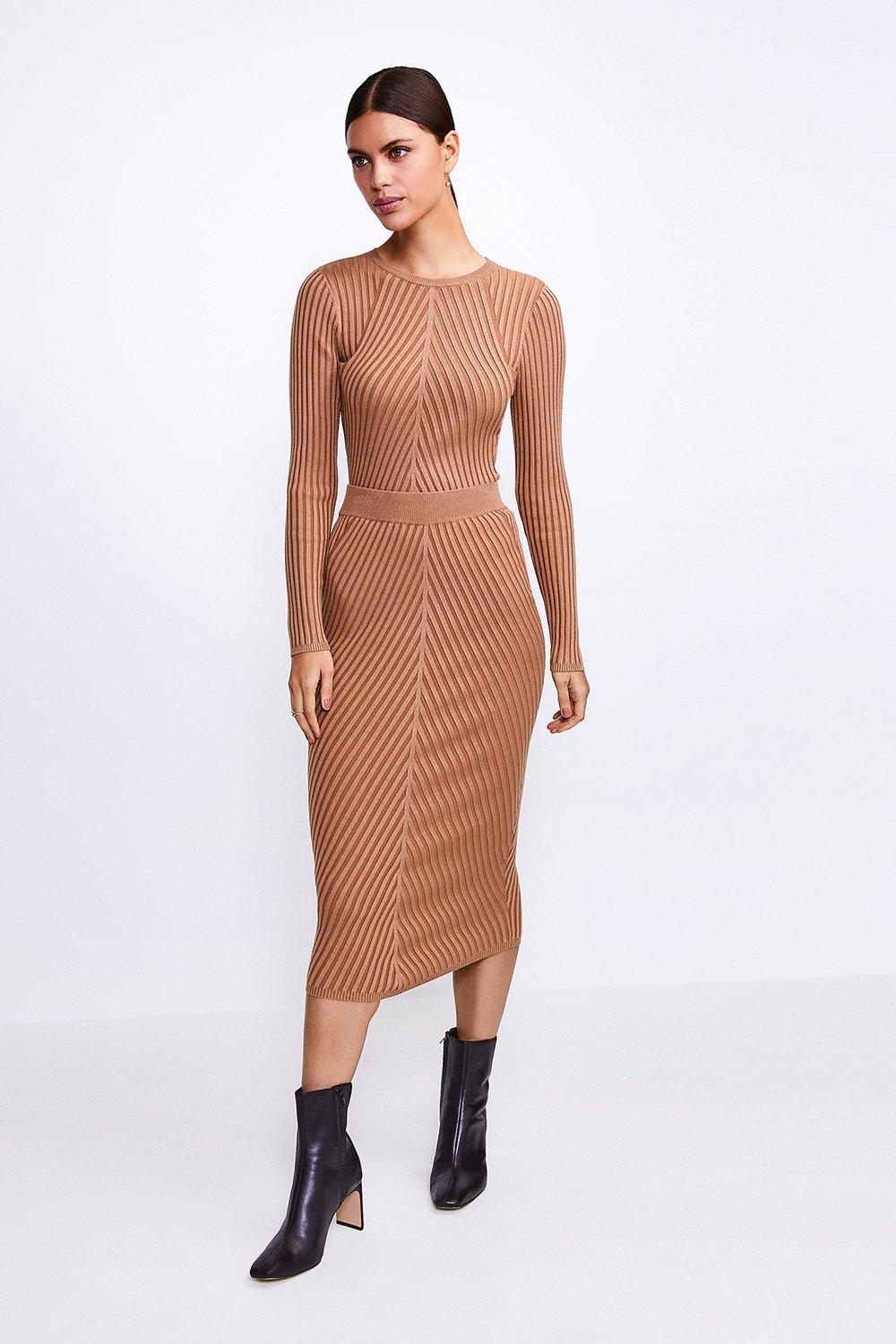 knitted midi skirt