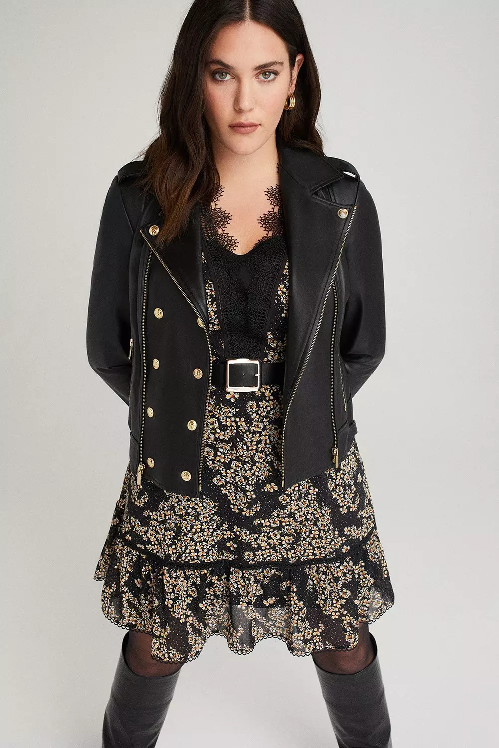 Plus size clearance black military jacket