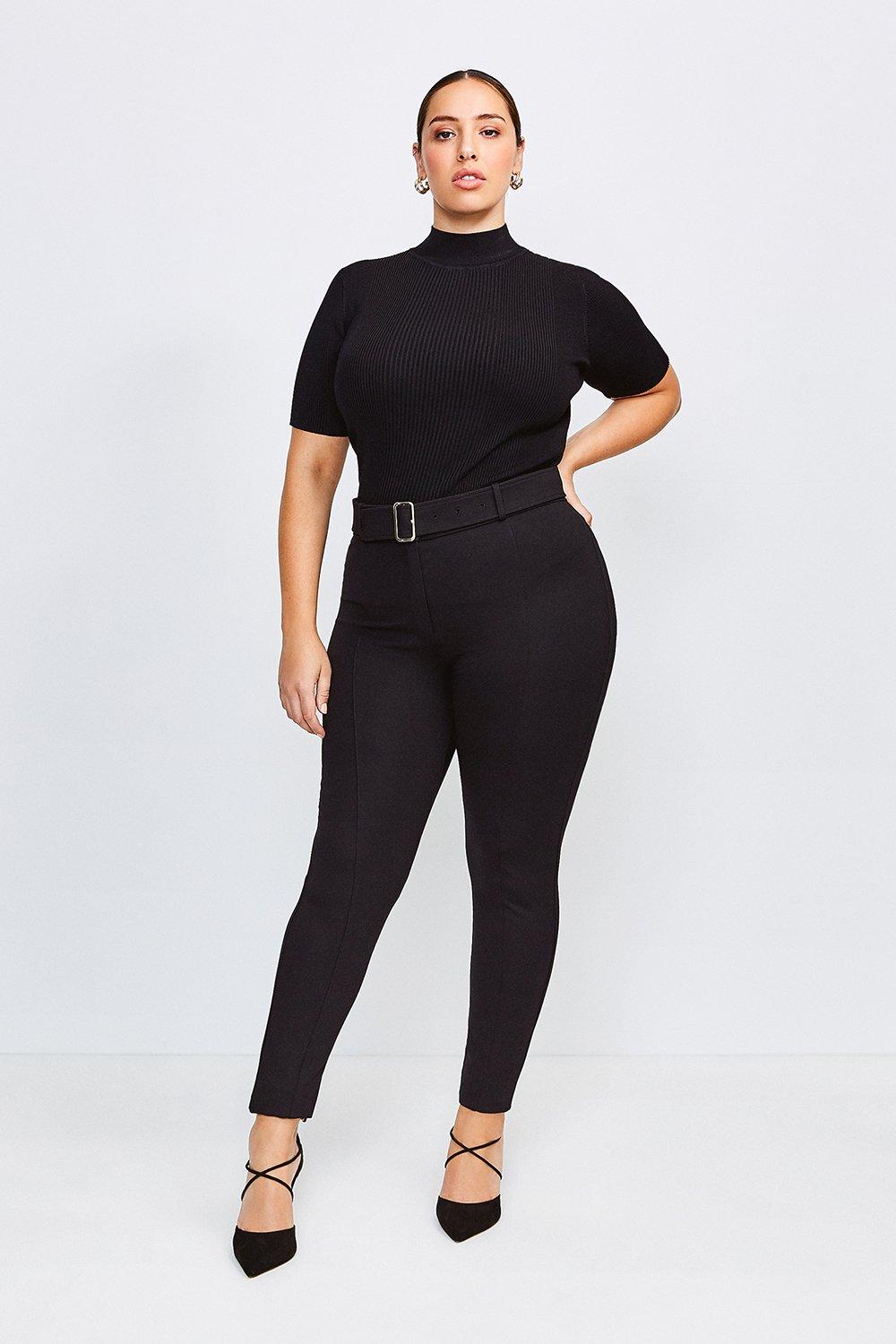 curve black trousers