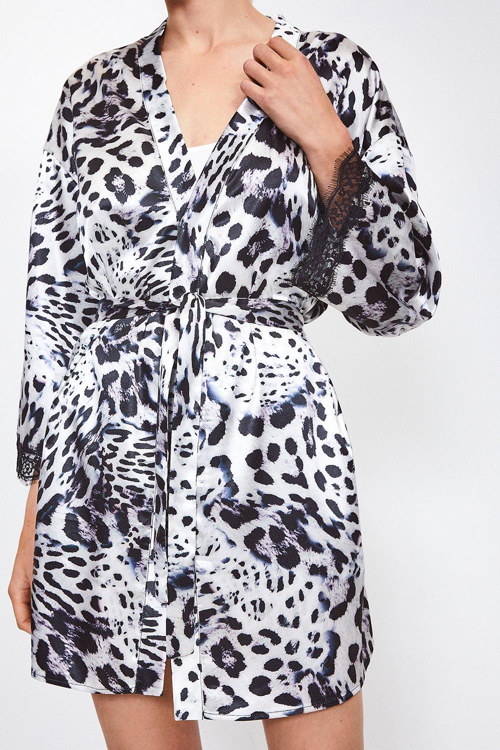 animal print kimono dress