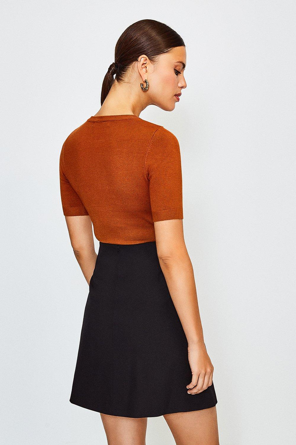 button skirt top