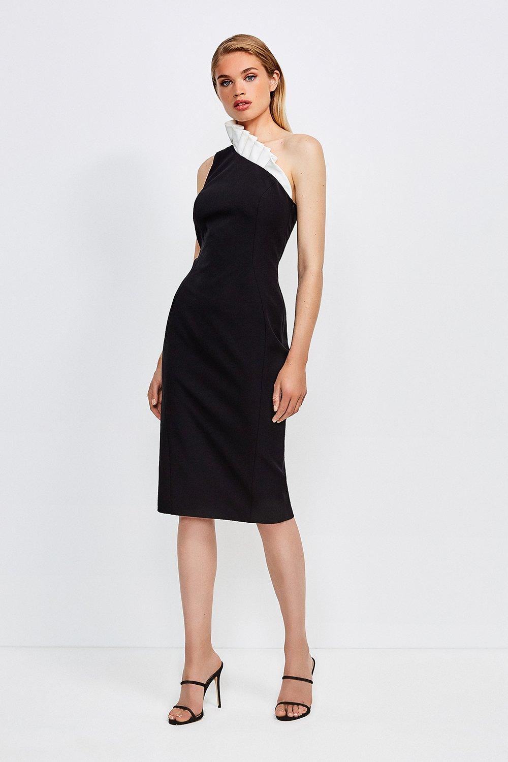 Asymmetric Ruffle Dress | Karen Millen