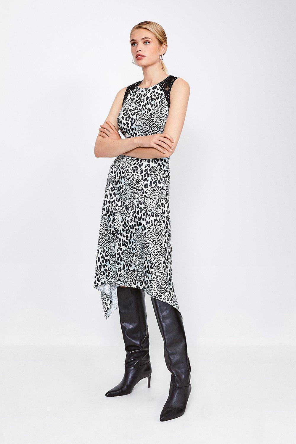 karen millen animal print midi dress