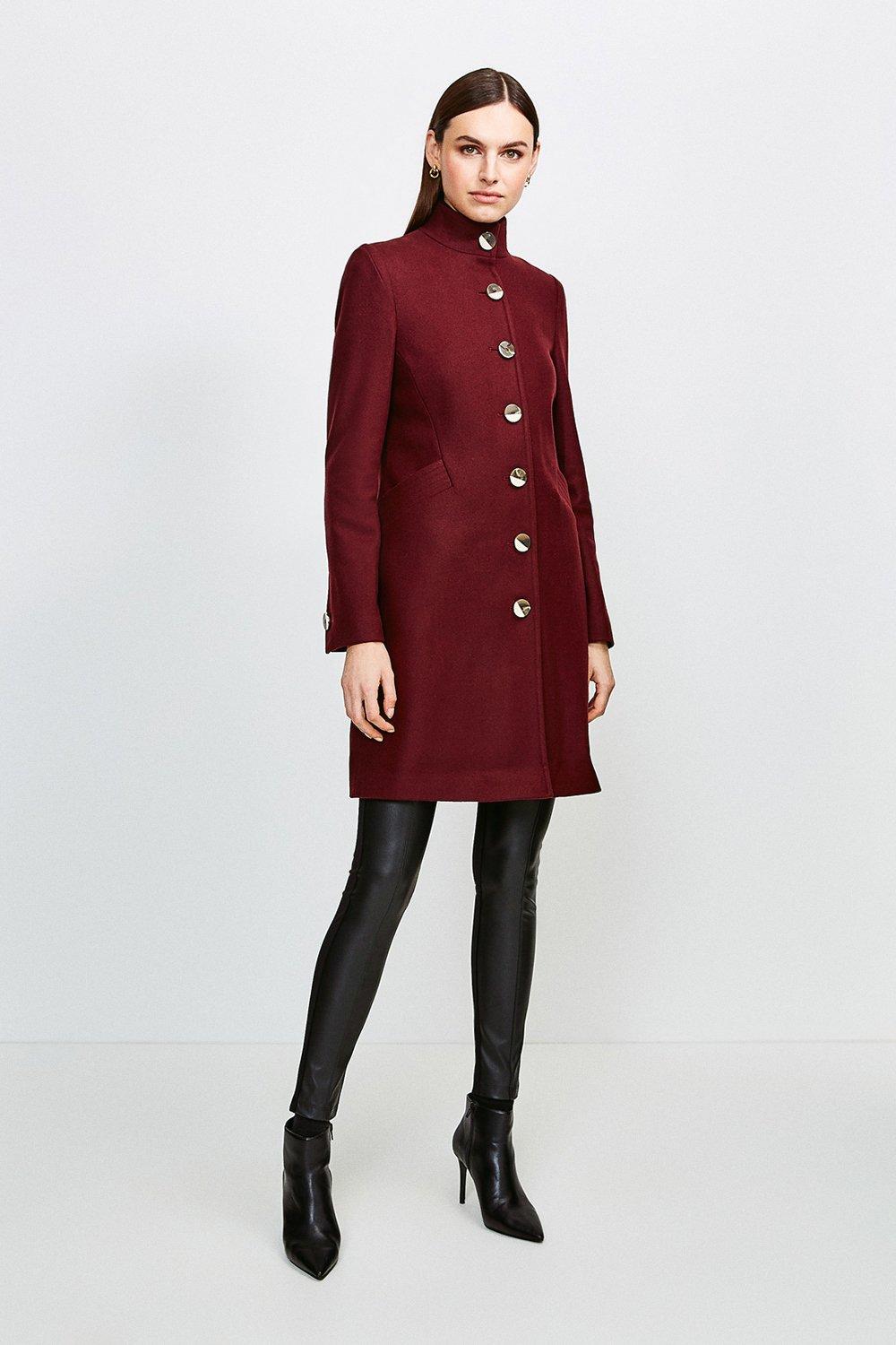 karen millen funnel neck coat