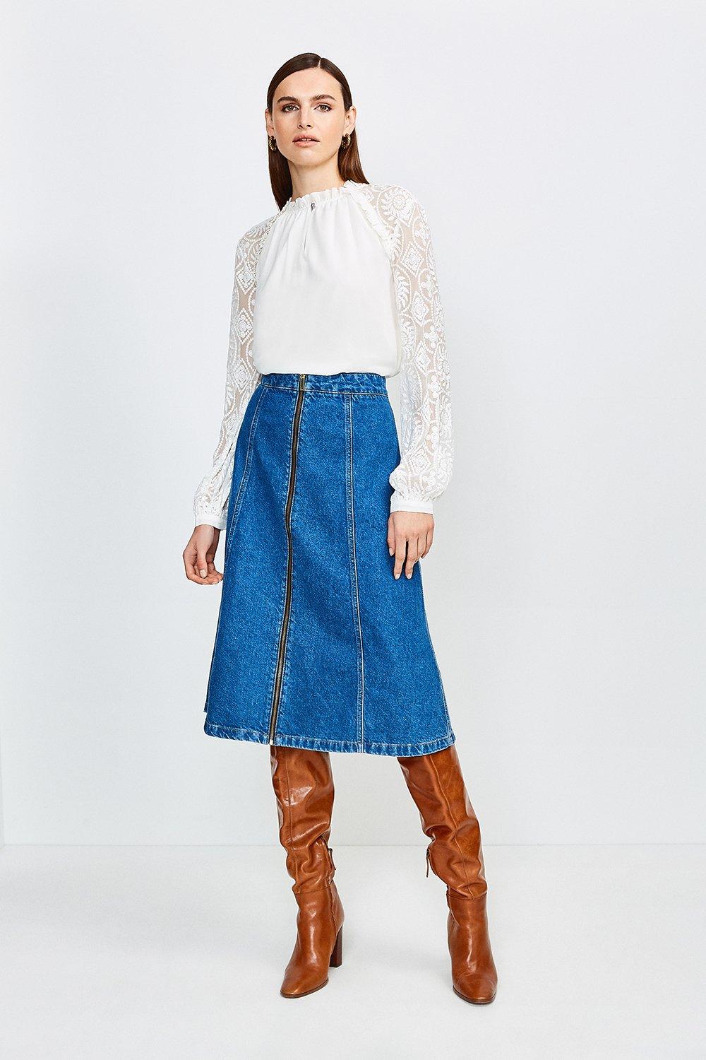 midi skirt zip