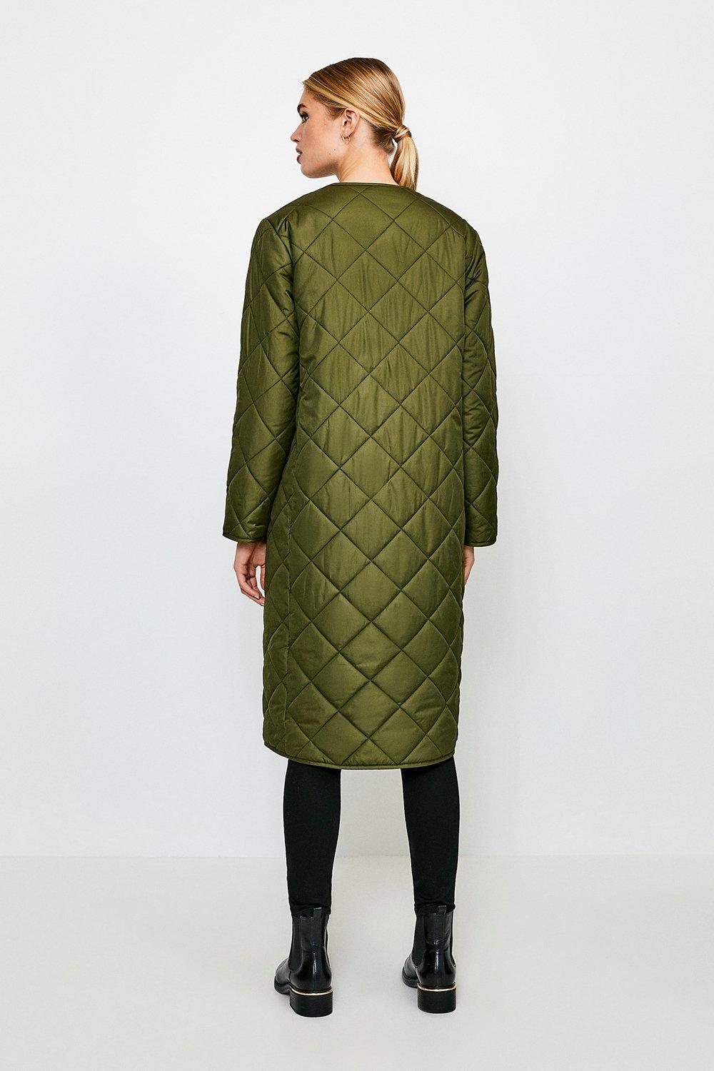 karen millen longline quilted coat