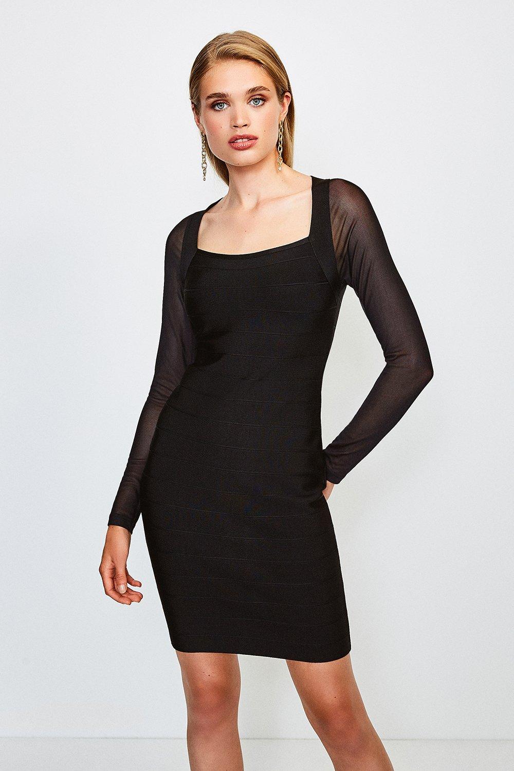 karen millen mesh sleeve dress