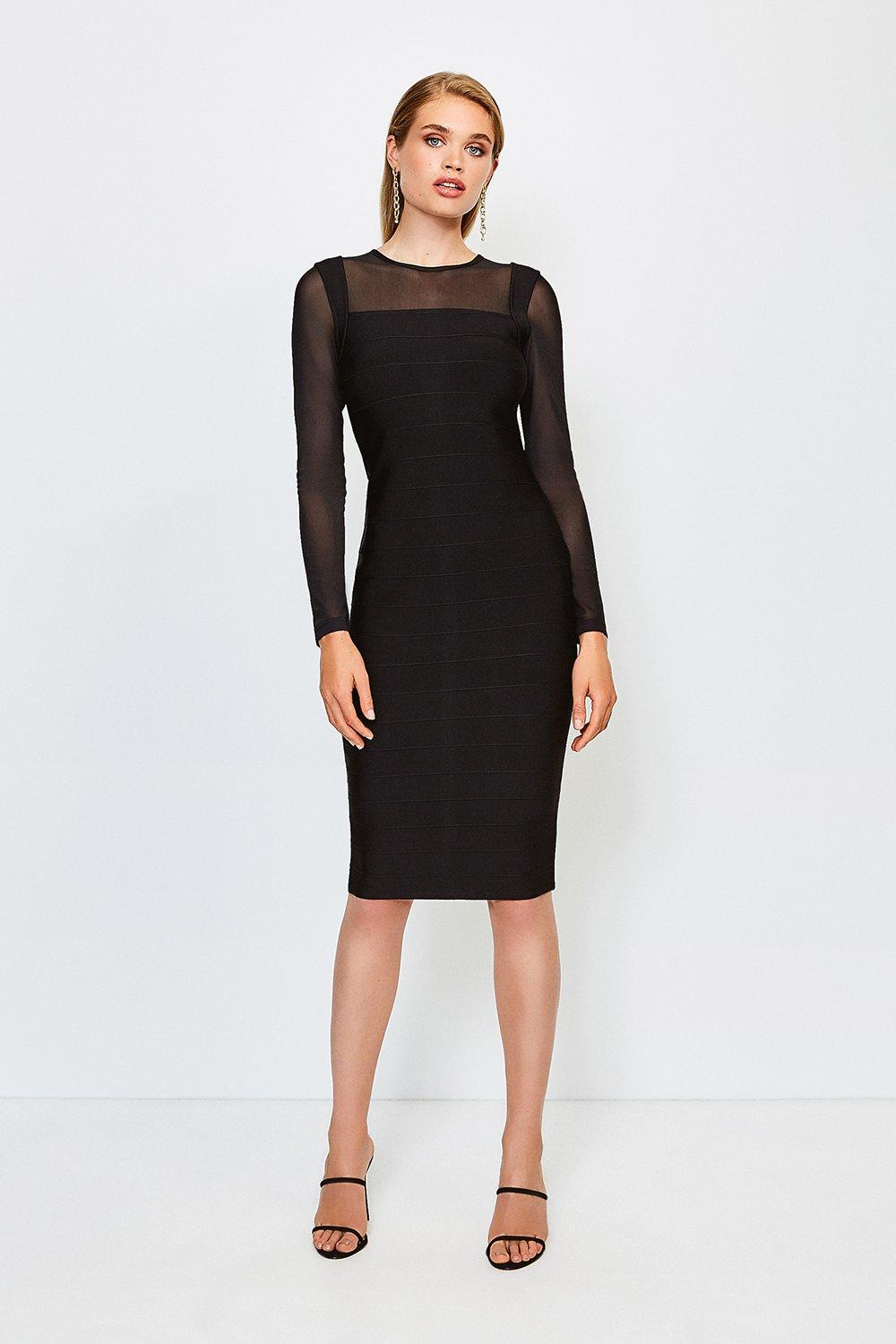 karen millen mesh sleeve dress