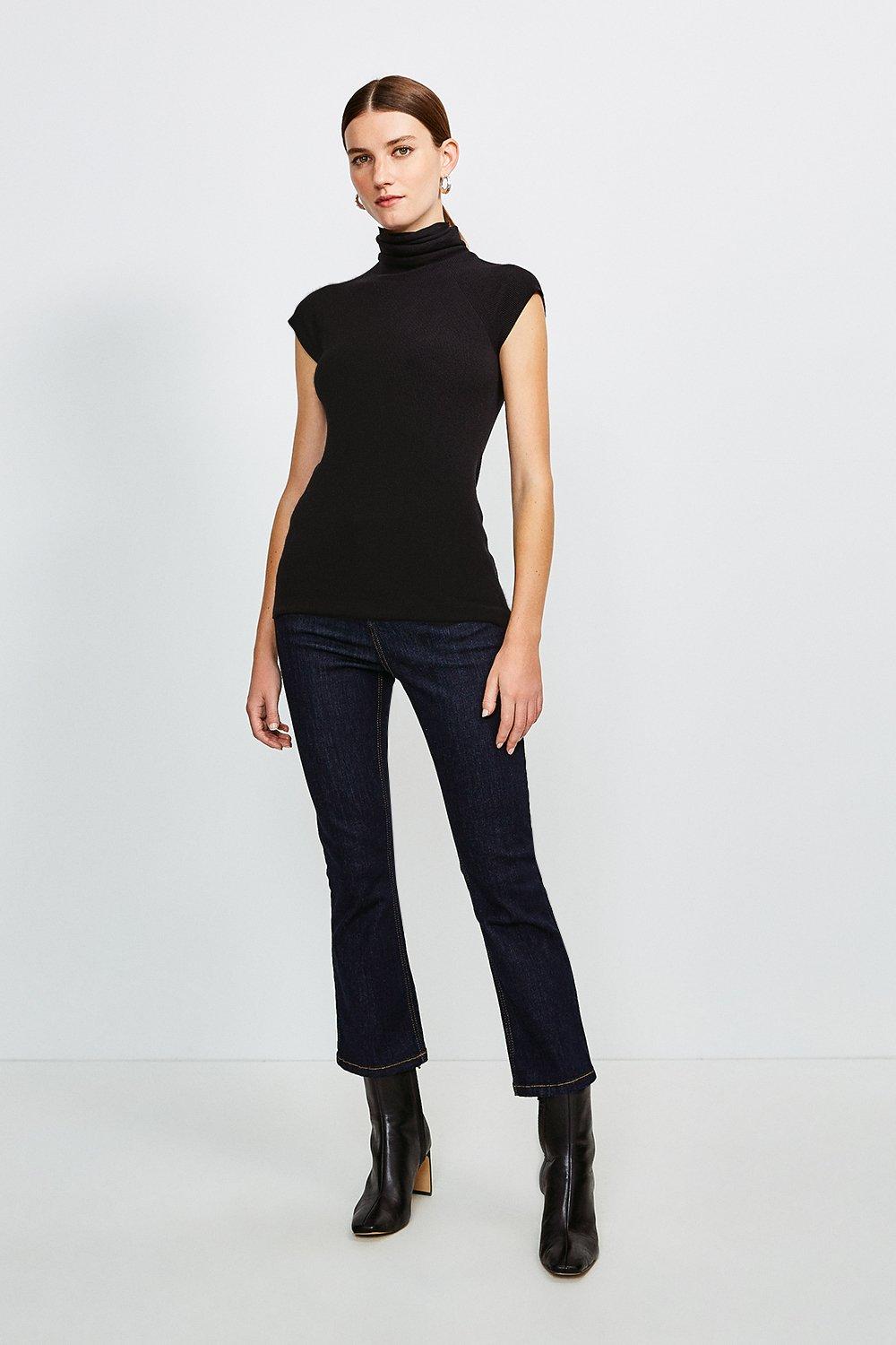 high waisted kick flare jeans