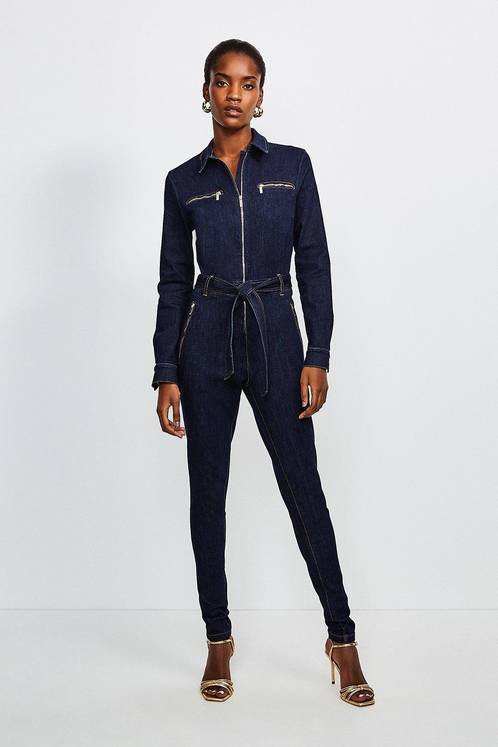 karen millen denim jumpsuit