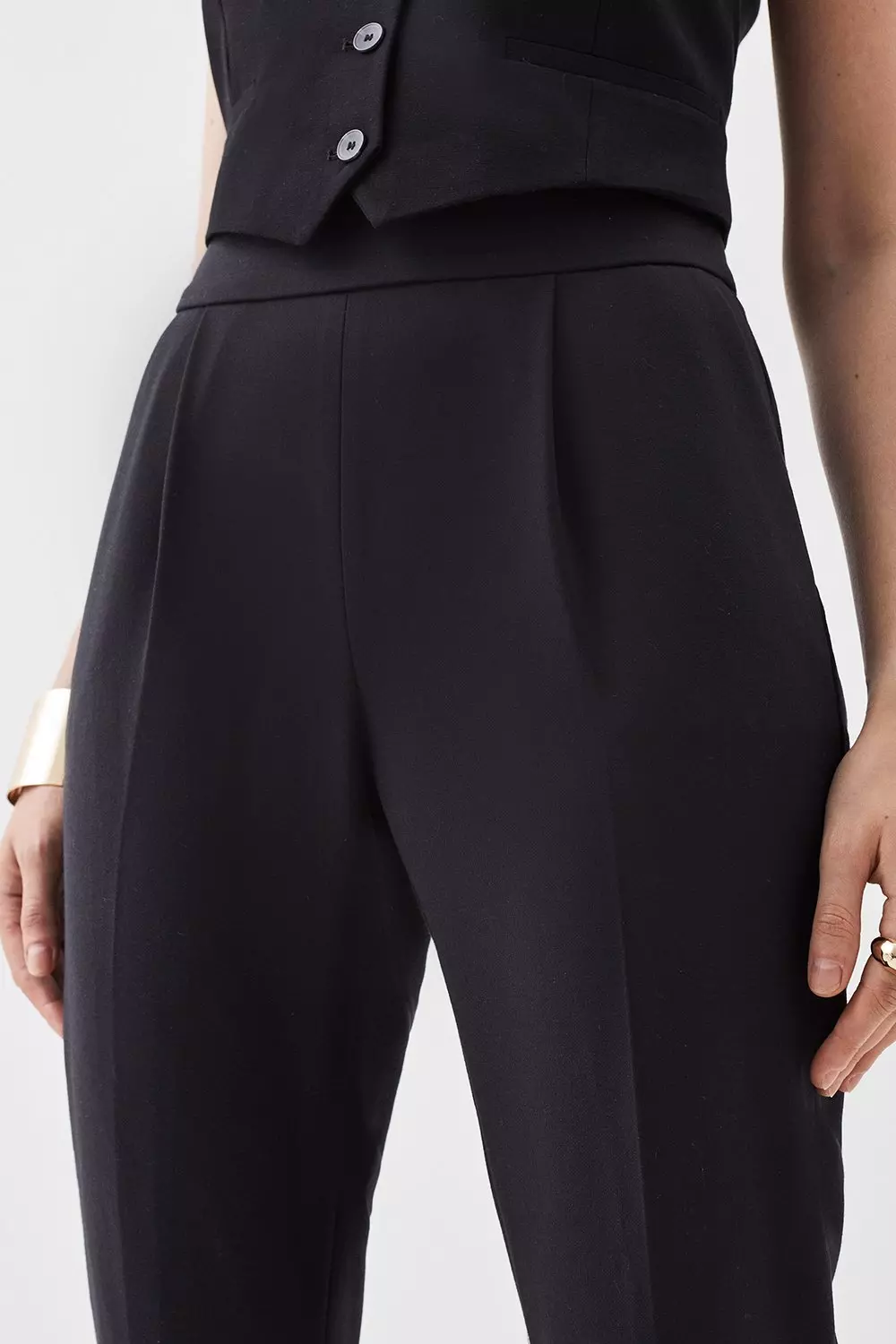 Petite Tailored Compact Stretch Slim Leg Dress Pants