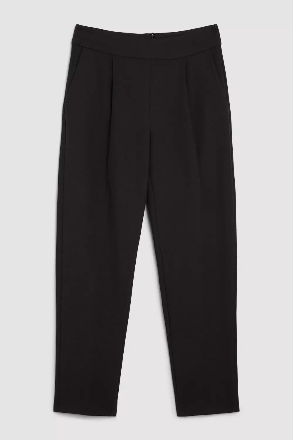 Womens ME+EM black Elasticated-Waist Slim Trousers