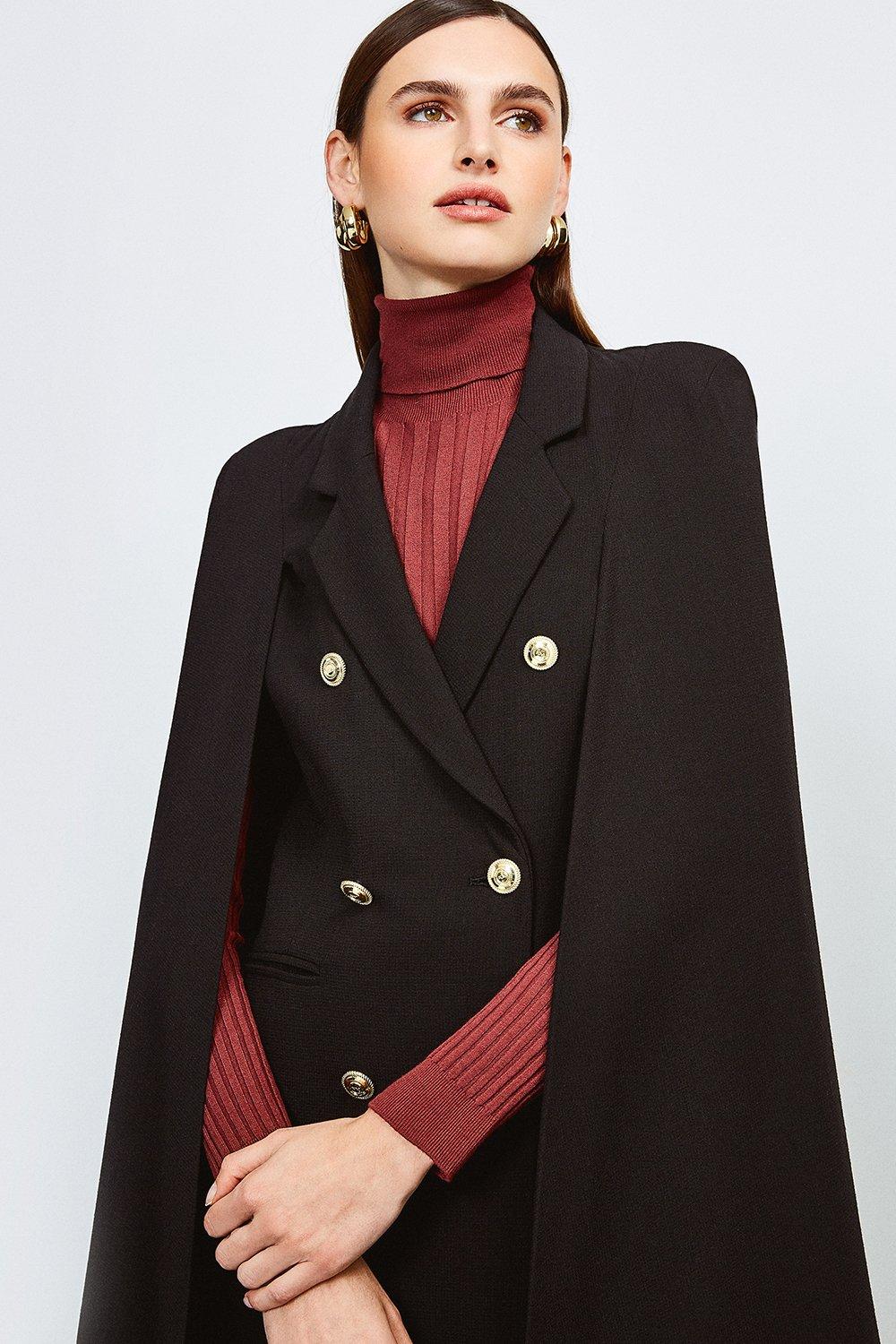 tailored cape coat