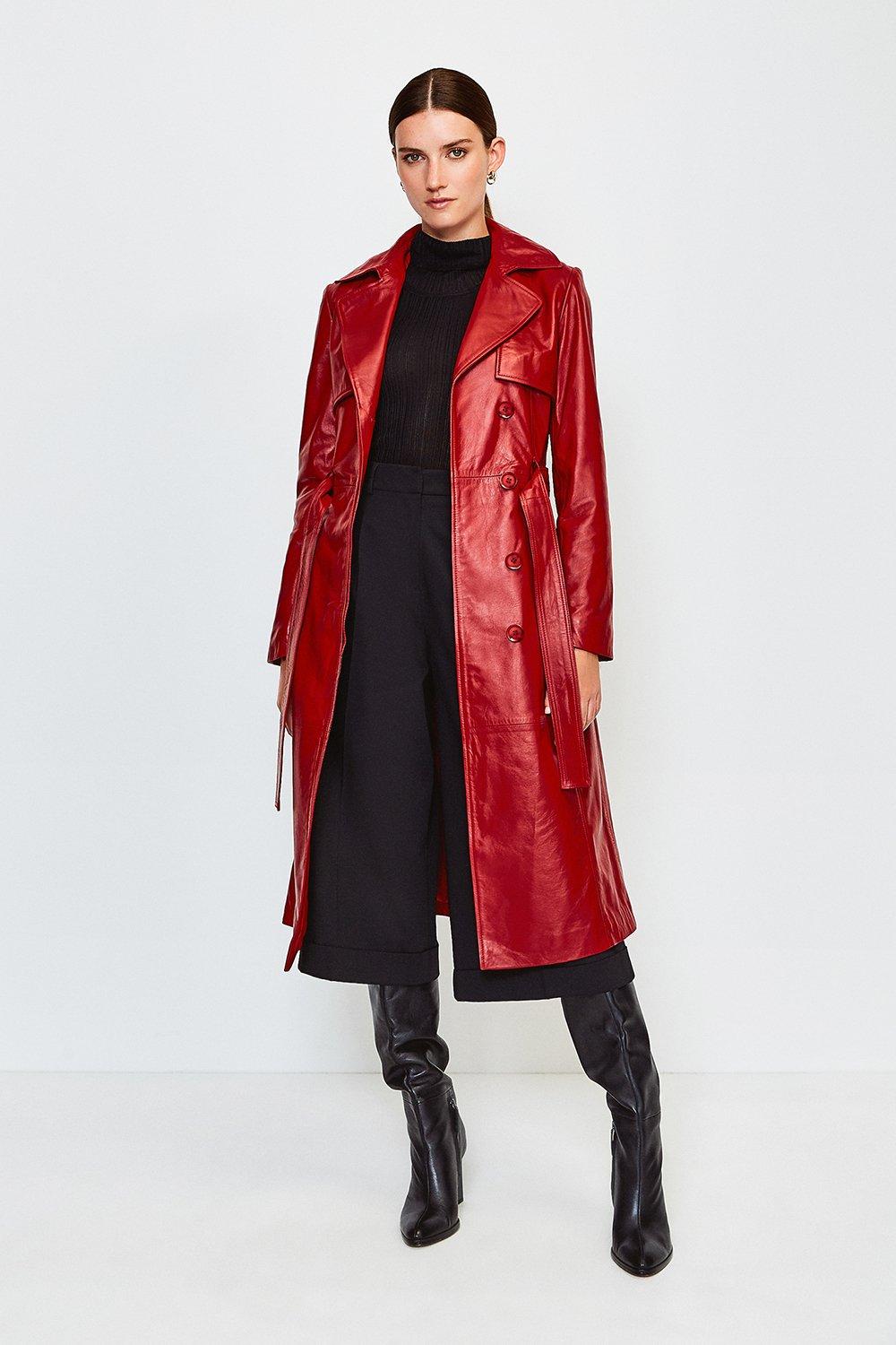 Karen millen red trench coat best sale