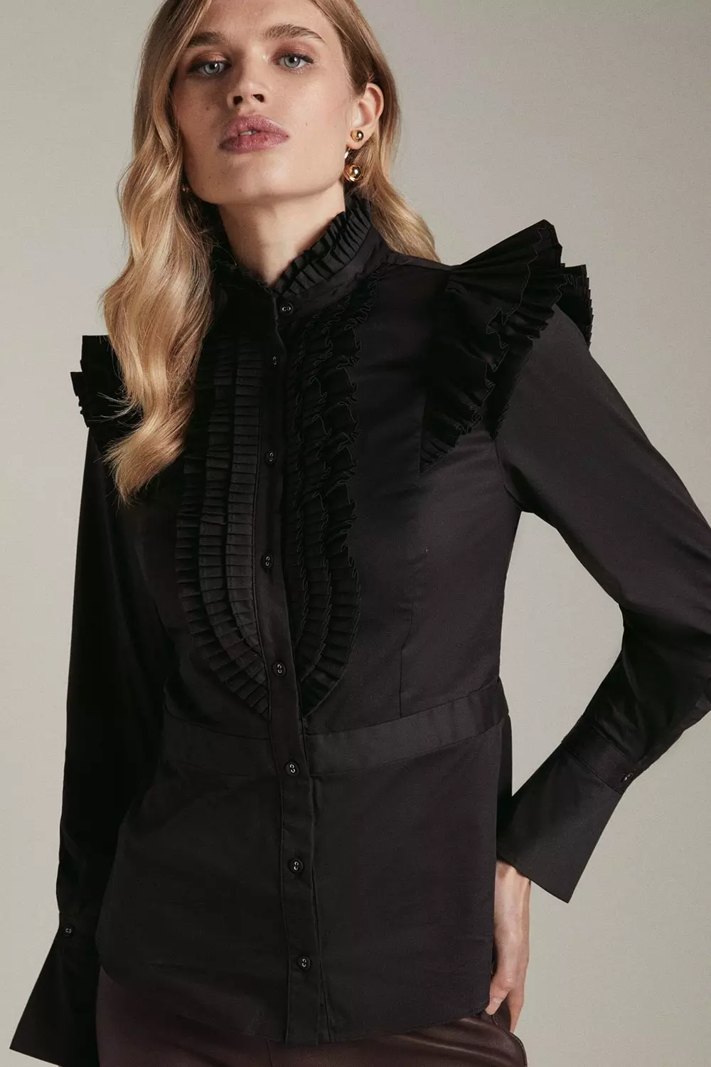 Long sleeve hot sale ruffle shirt