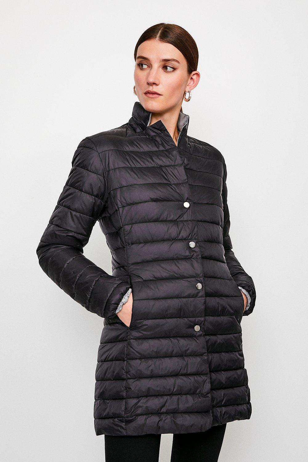 karen millen longline quilted coat