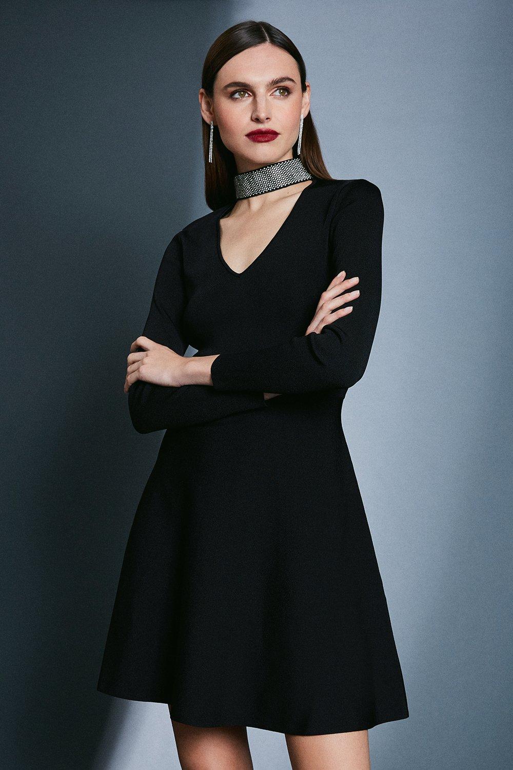 black and diamante dress