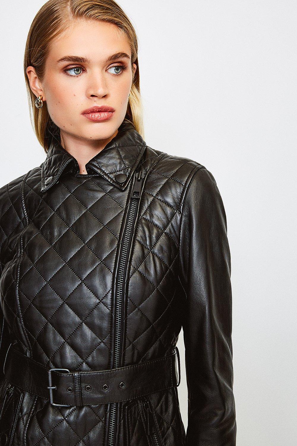 karen millen black quilted coat