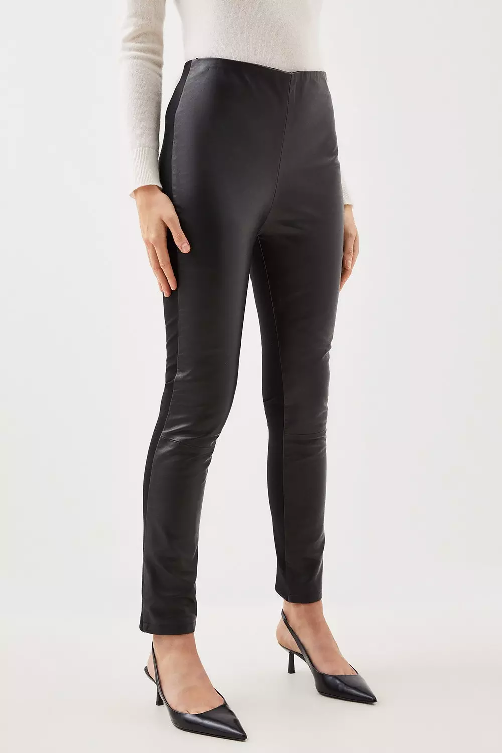 Faux Leather and Ponte Legging | Karen Millen