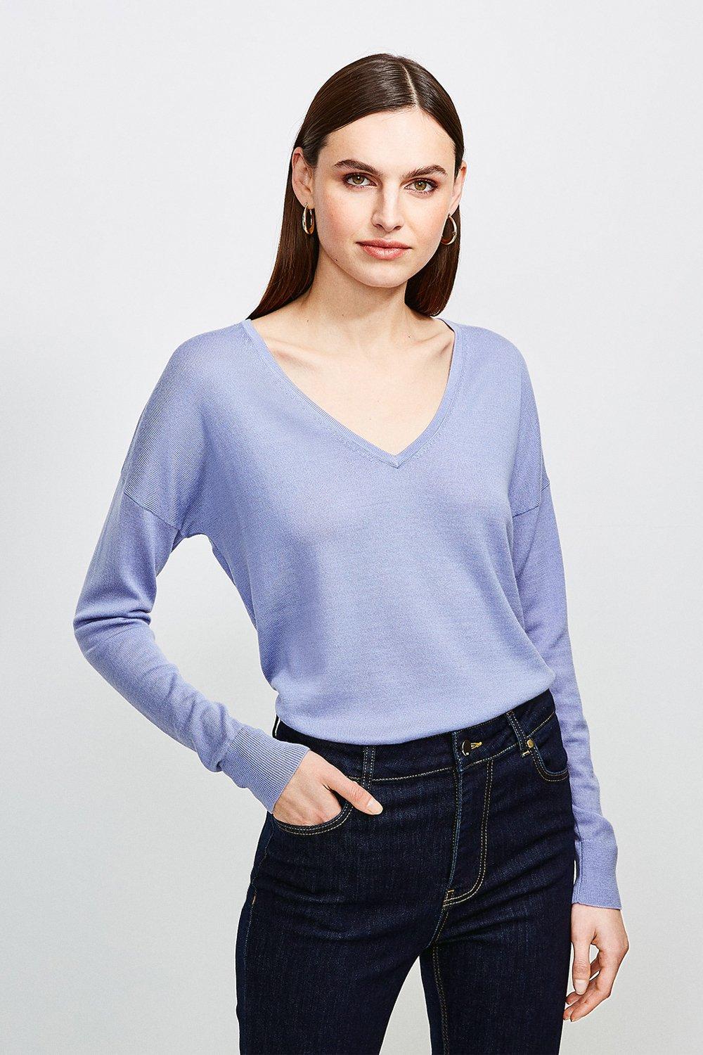 blue merino wool jumper