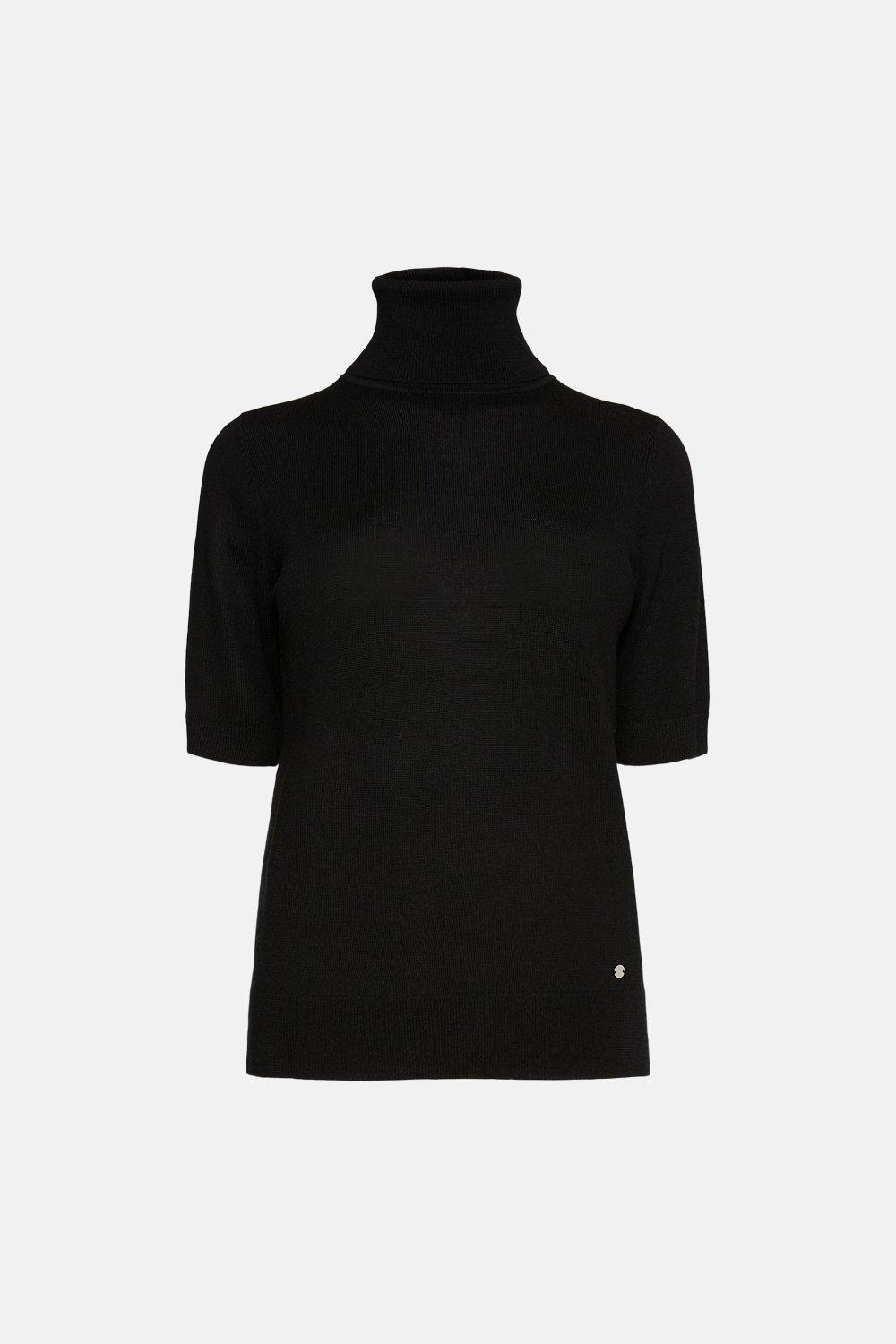 roll neck short sleeve jumper