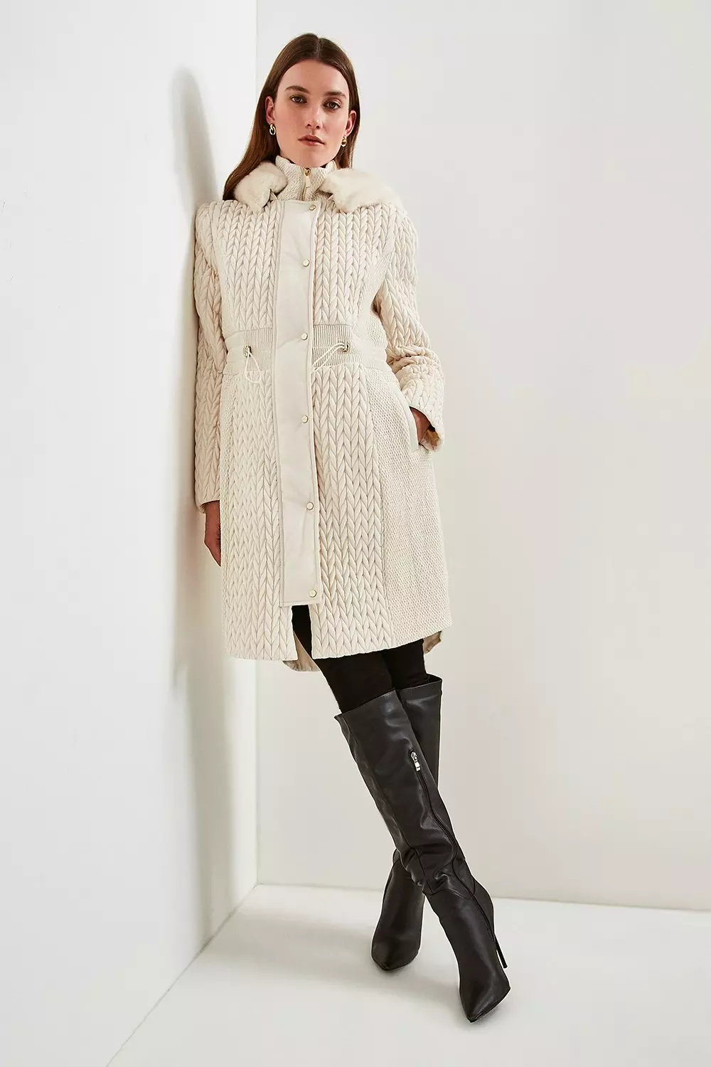 Karen millen luxury outlet faux fur coat