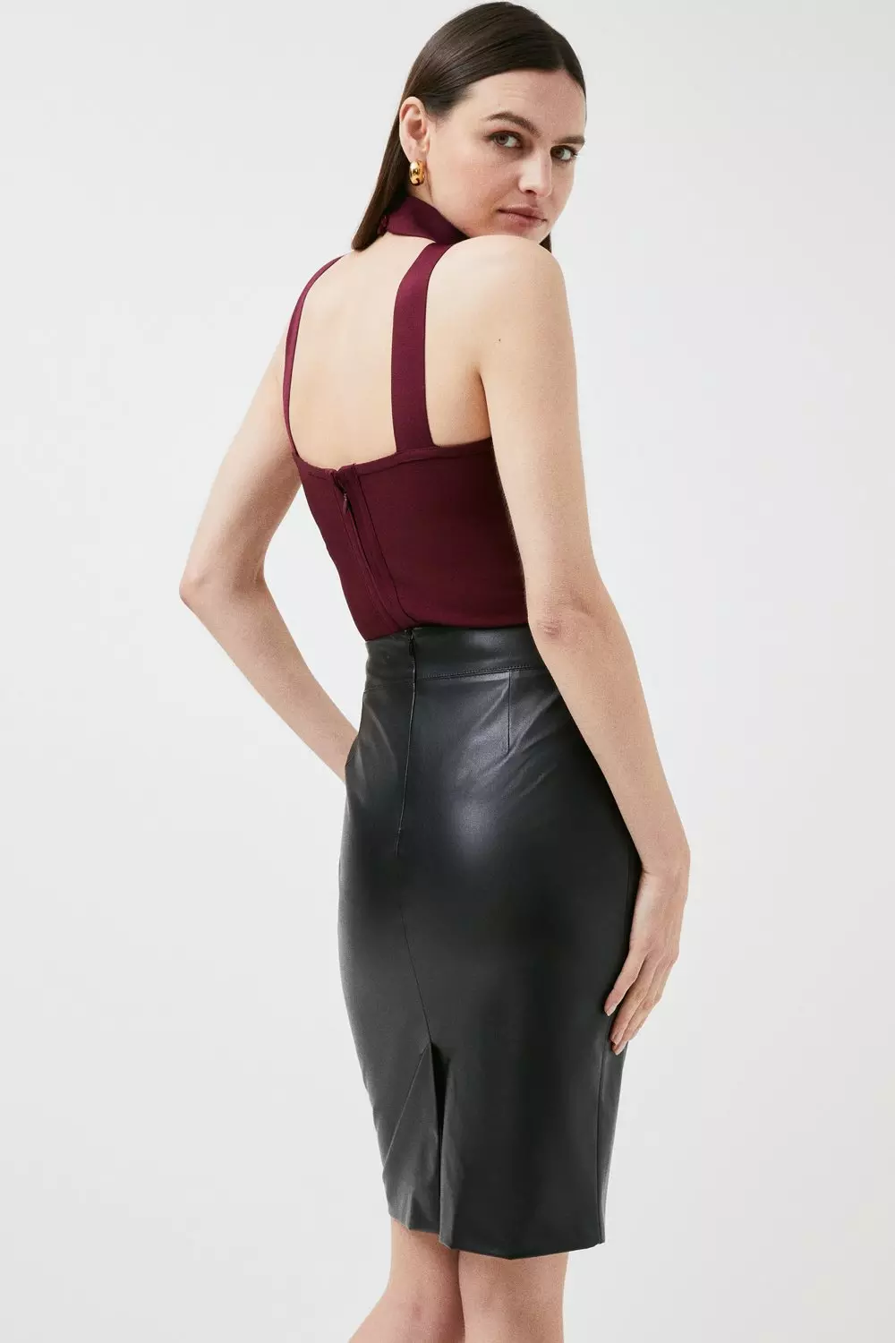 Faux Leather Pencil Skirt | Karen Millen