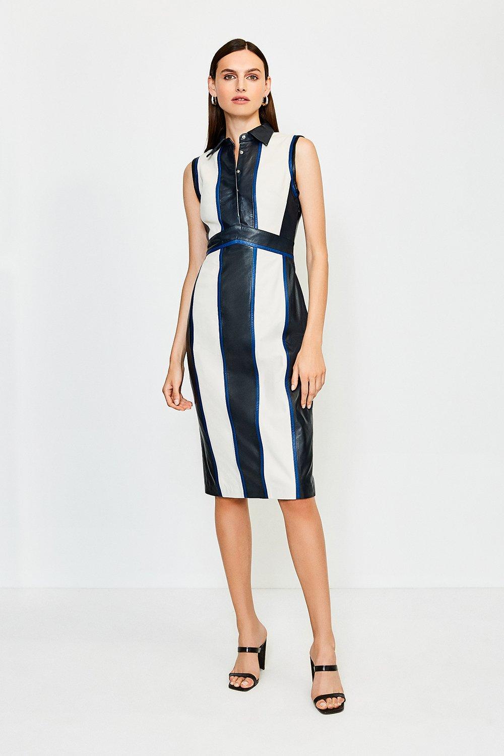 karen millen leather dress