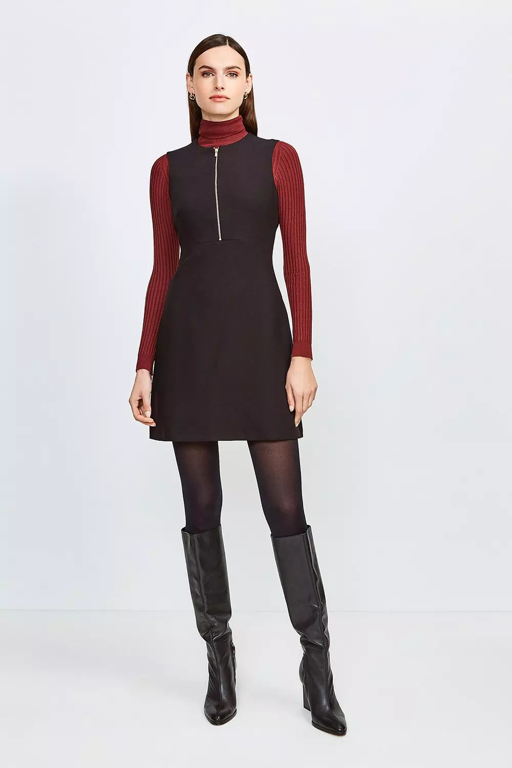 Karen millen high outlet neck zip dress