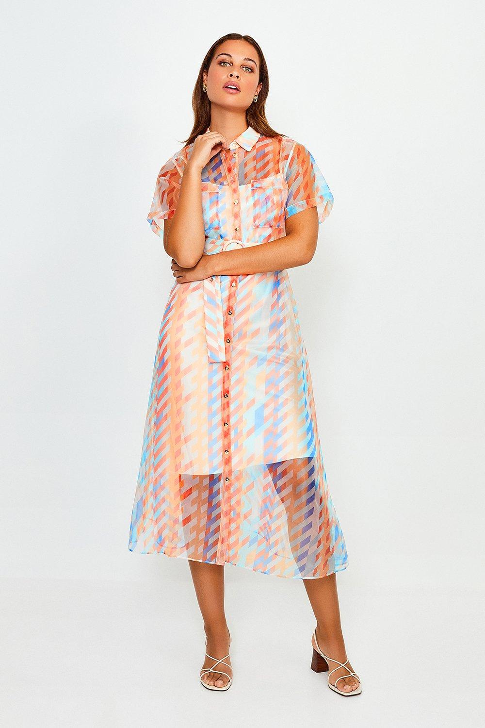 organza shirt dress