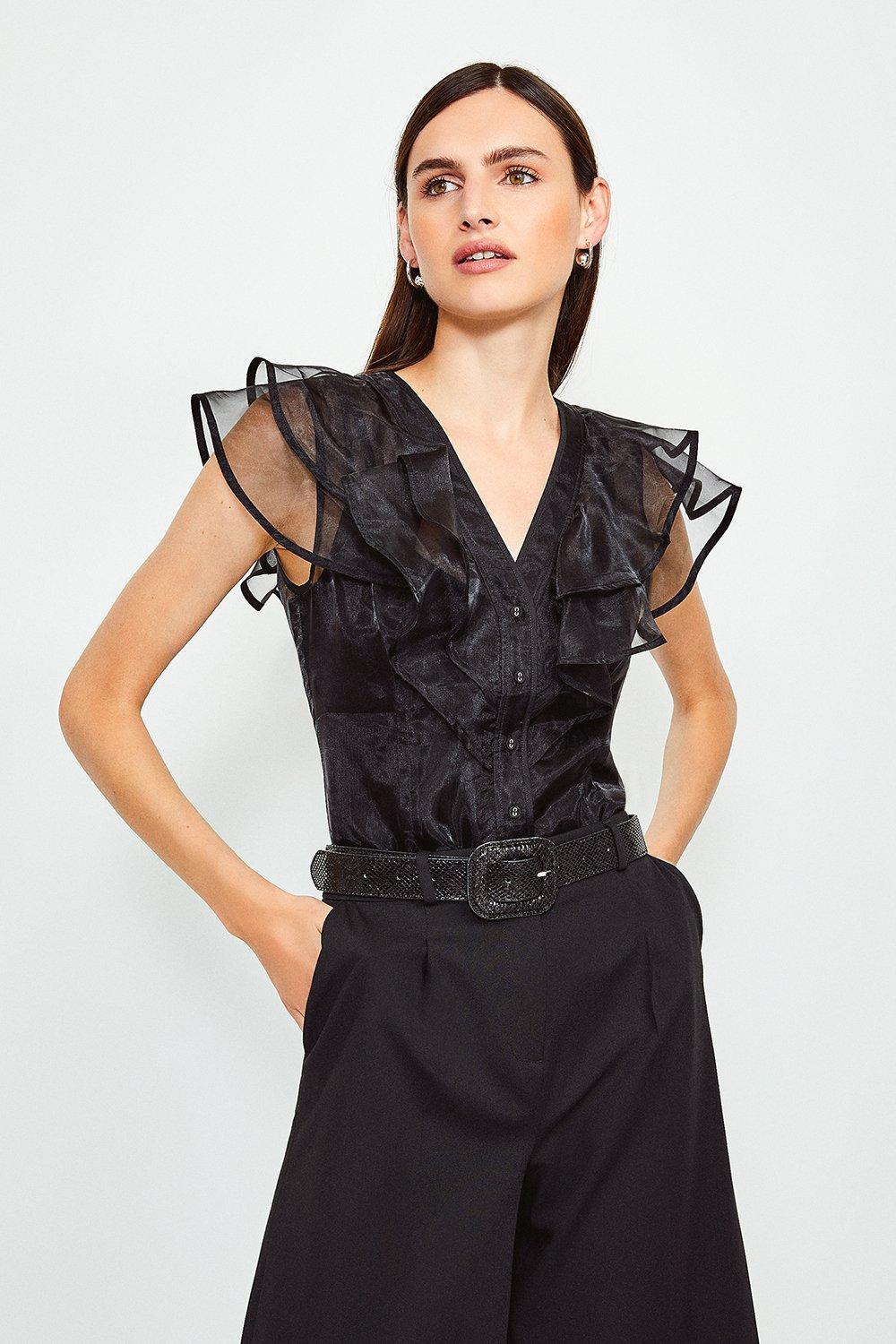 ruffle organza top