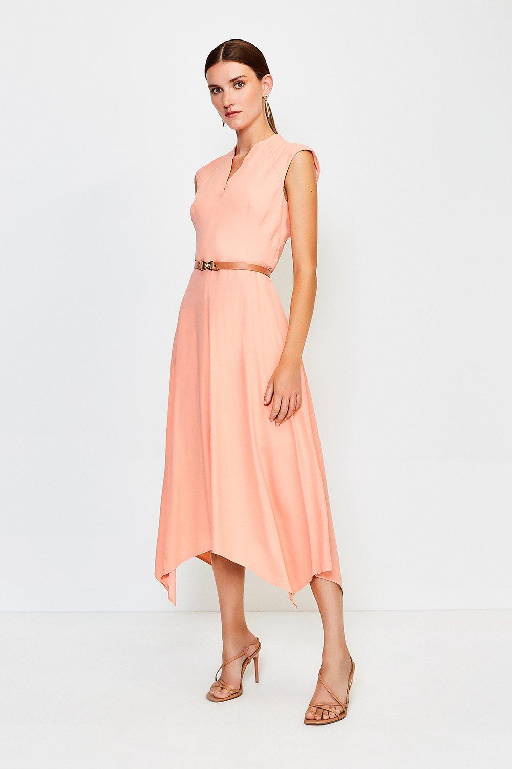 karen millen asymmetric belted dress