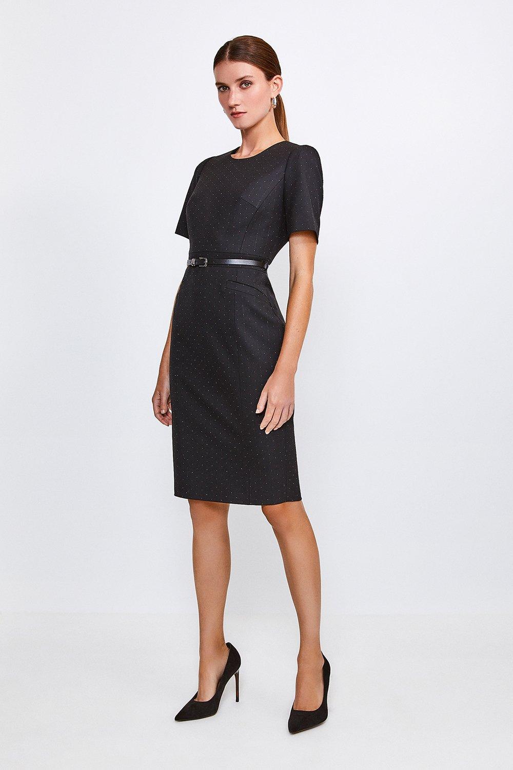 smart black shift dress