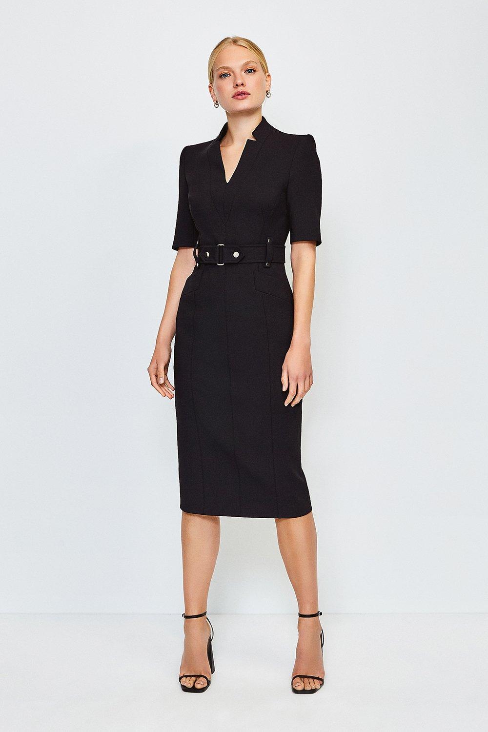 karen millen black dress with belt