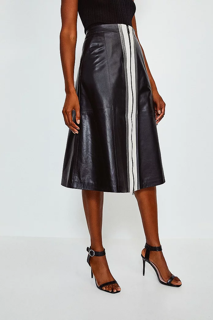 ontwerper Heer gespannen A Line Zip Colour Block Skirt | Karen Millen